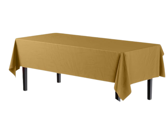 Matte Gold Plastic Table Cloth
