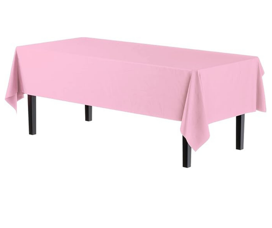 Pastel Pink Plastic Table Cloth