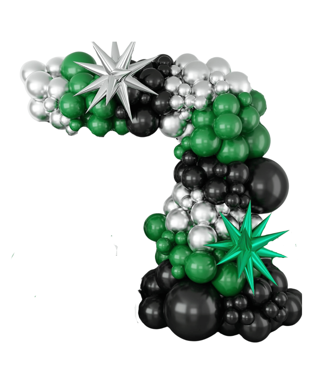 Green & Black 12ft Balloon Garland